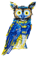 "Blue Moon Owl" Limited Edition Print by Robbie Conal