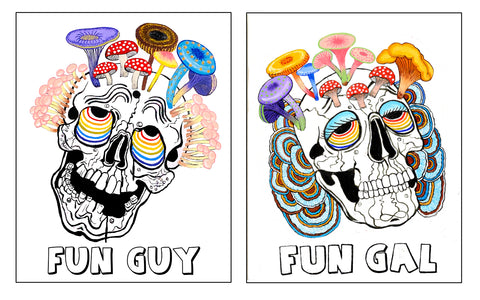 "FUN GUY & GAL (DIPTYCH)", 2025 by Robbie Conal