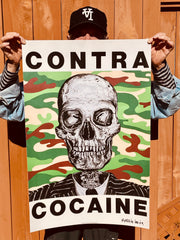 "Contra Cocaine" Vintage Reproduction Poster by Robbie Conal*, 2023