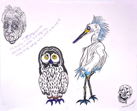 "WARY BIRDS (SELF PORTRAIT)" 2025, by Robbie Conal