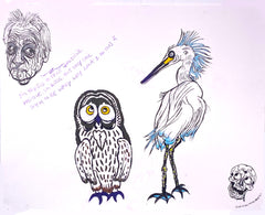 "WARY BIRDS (SELF PORTRAIT)" 2025, by Robbie Conal