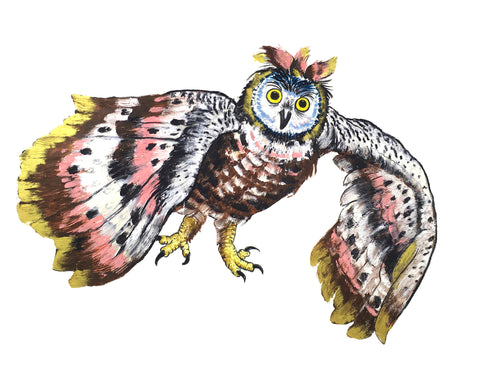 "Layla in Flight" (Owl #4) by Robbie Conal