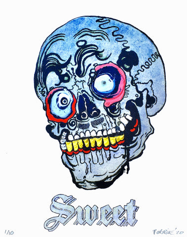 "Sweet" Knucklehead Skull by Robbie Conal