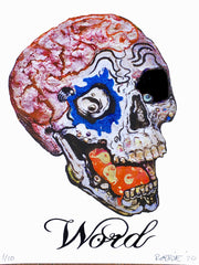 "Word" Knucklehead Skull by Robbie Conal